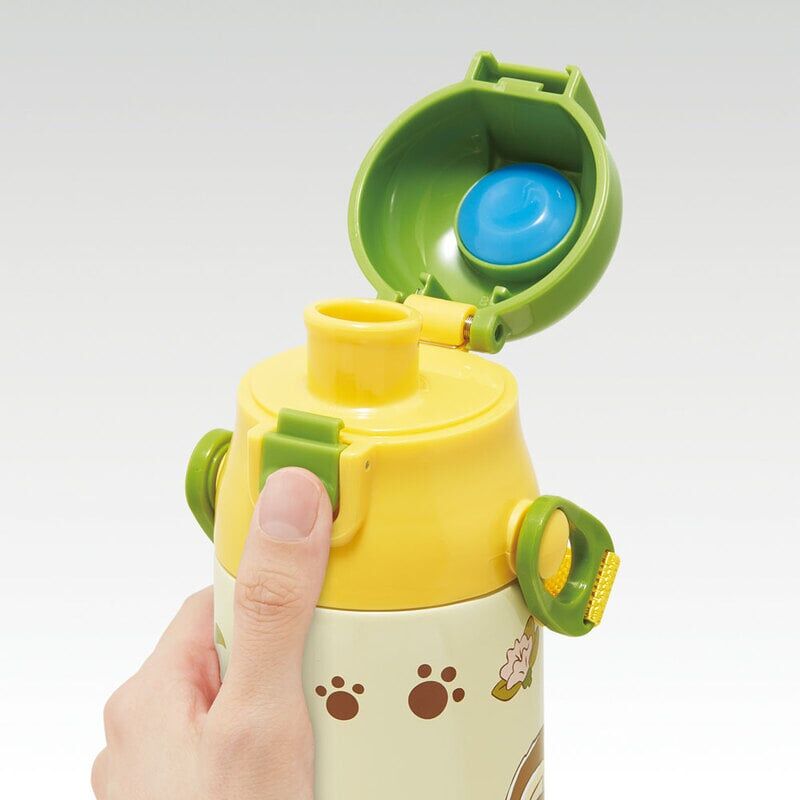 超輕巧按壓式水瓶 龍貓 貓巴士 580毫升(具保溫功能)