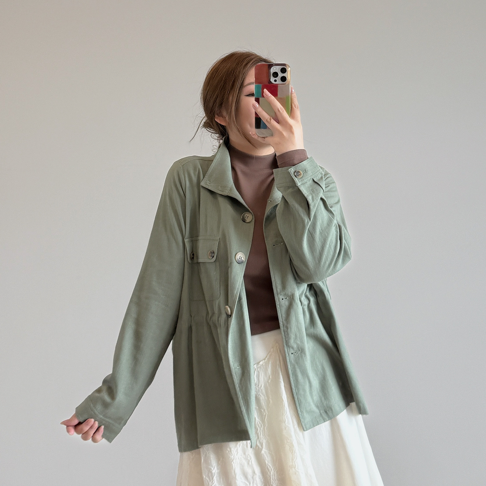 現貨  7275 百搭休閒慵懶風工裝薄外套