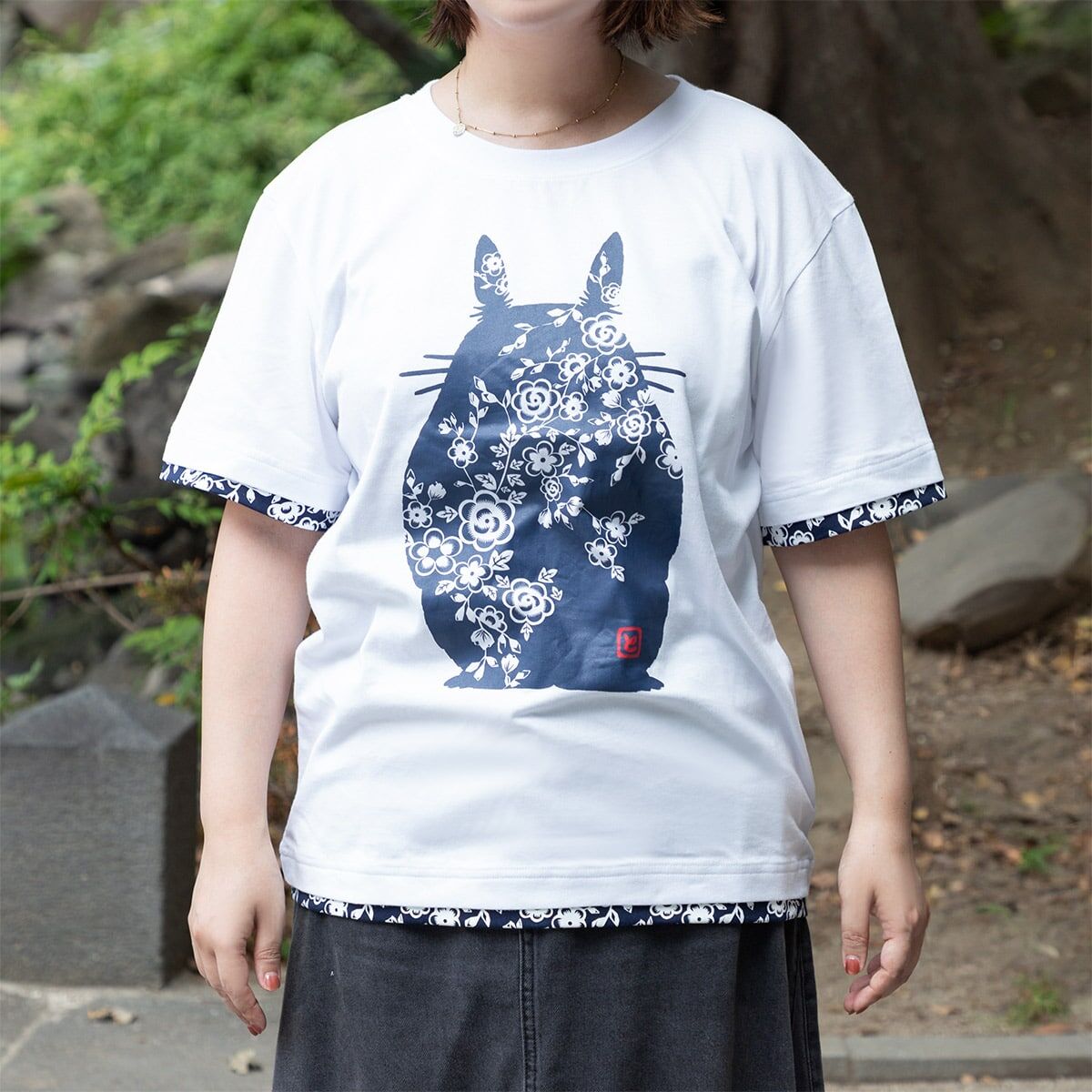 T恤 龍貓 剪紙風格 白色 M