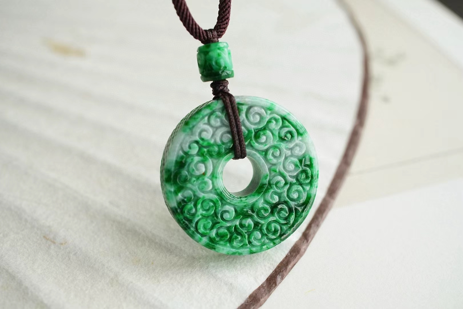 920860 翡翠乾青平安扣吊墜  (27.8mm直徑)