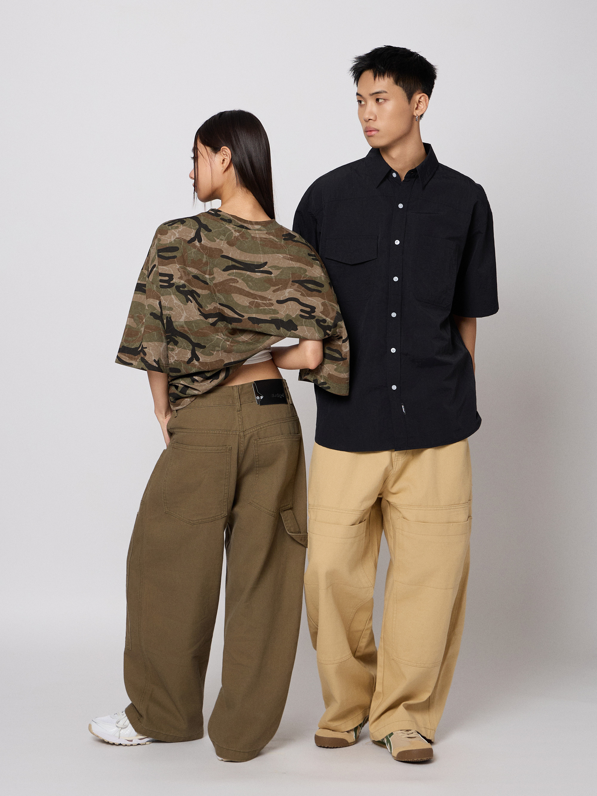 斜紋寬版工作褲