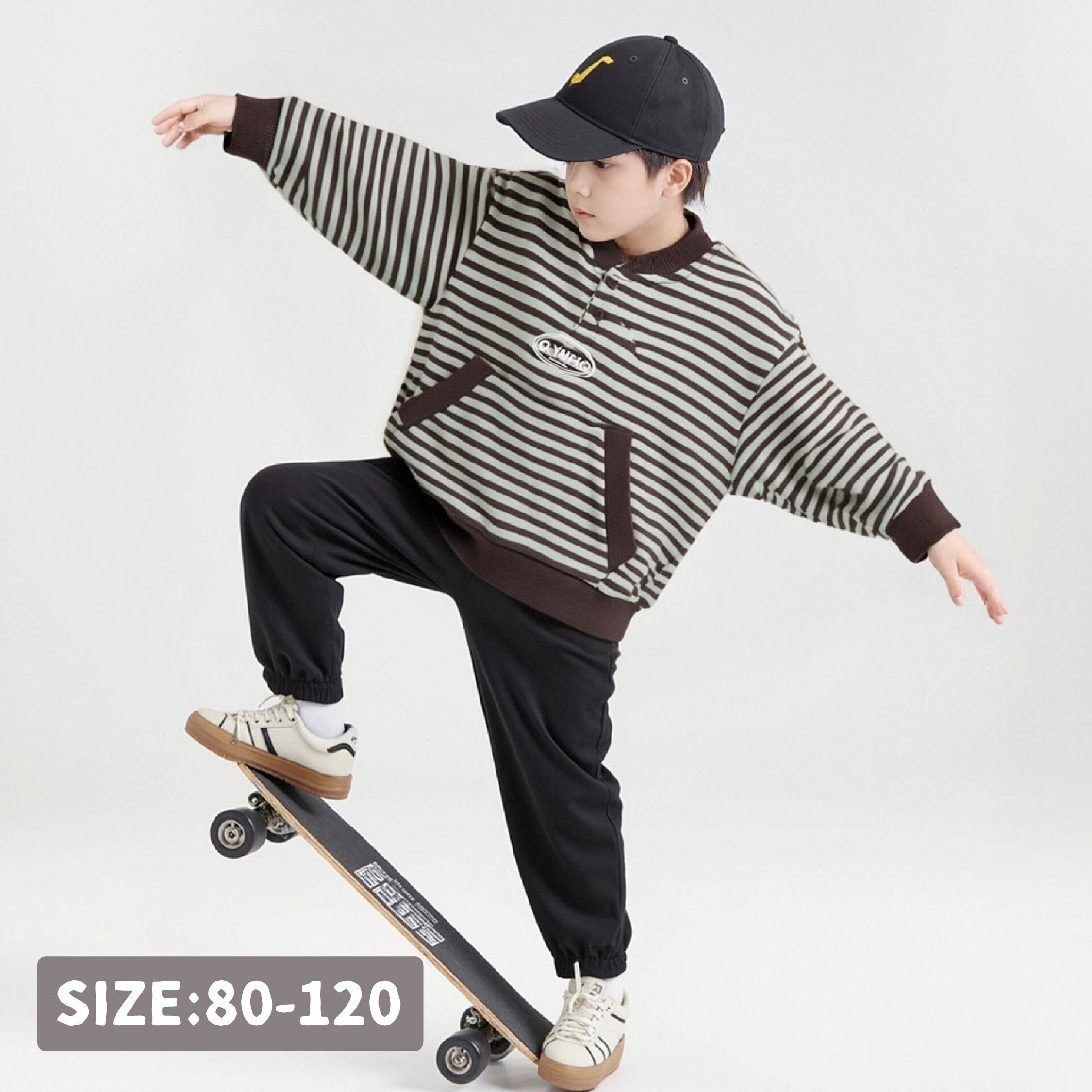 【H55376】童趣字母縫線口袋上衣＊二色