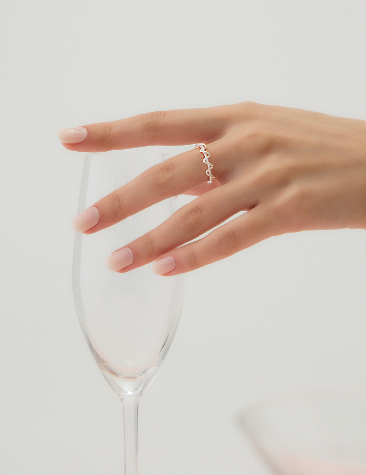 【925純銀】環繞交織可調式戒指