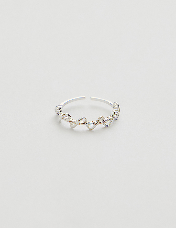 【925純銀】環繞交織可調式戒指