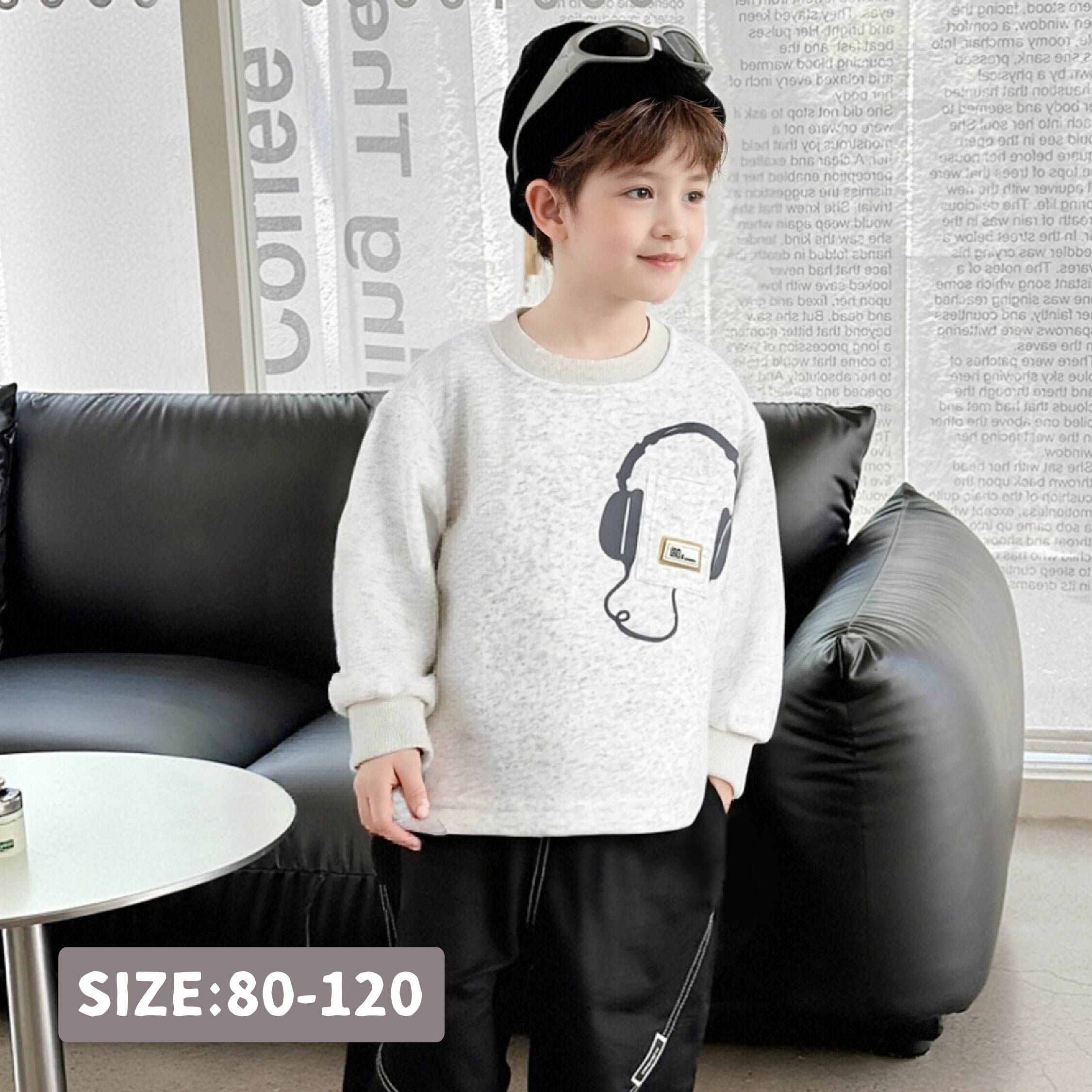 【H55154】潮流耳機小口袋上衣＊二色