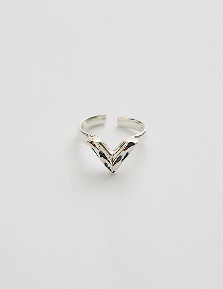 【925純銀】極簡率性V字可調式戒指