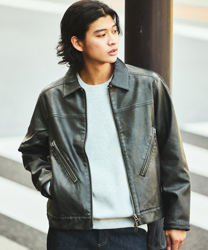 "代購" FREAK'S STORE 皮革翻領外套