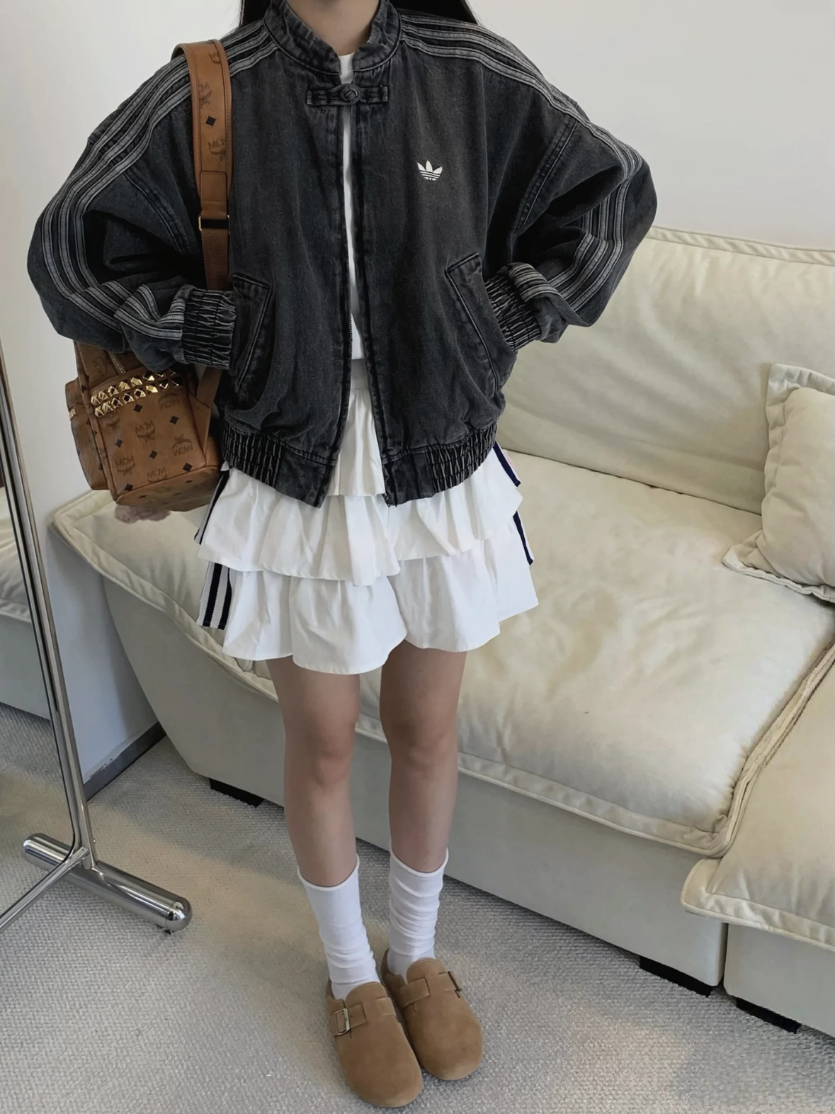 Adidas Originals 牛仔 刷色 外套 短版 兩色