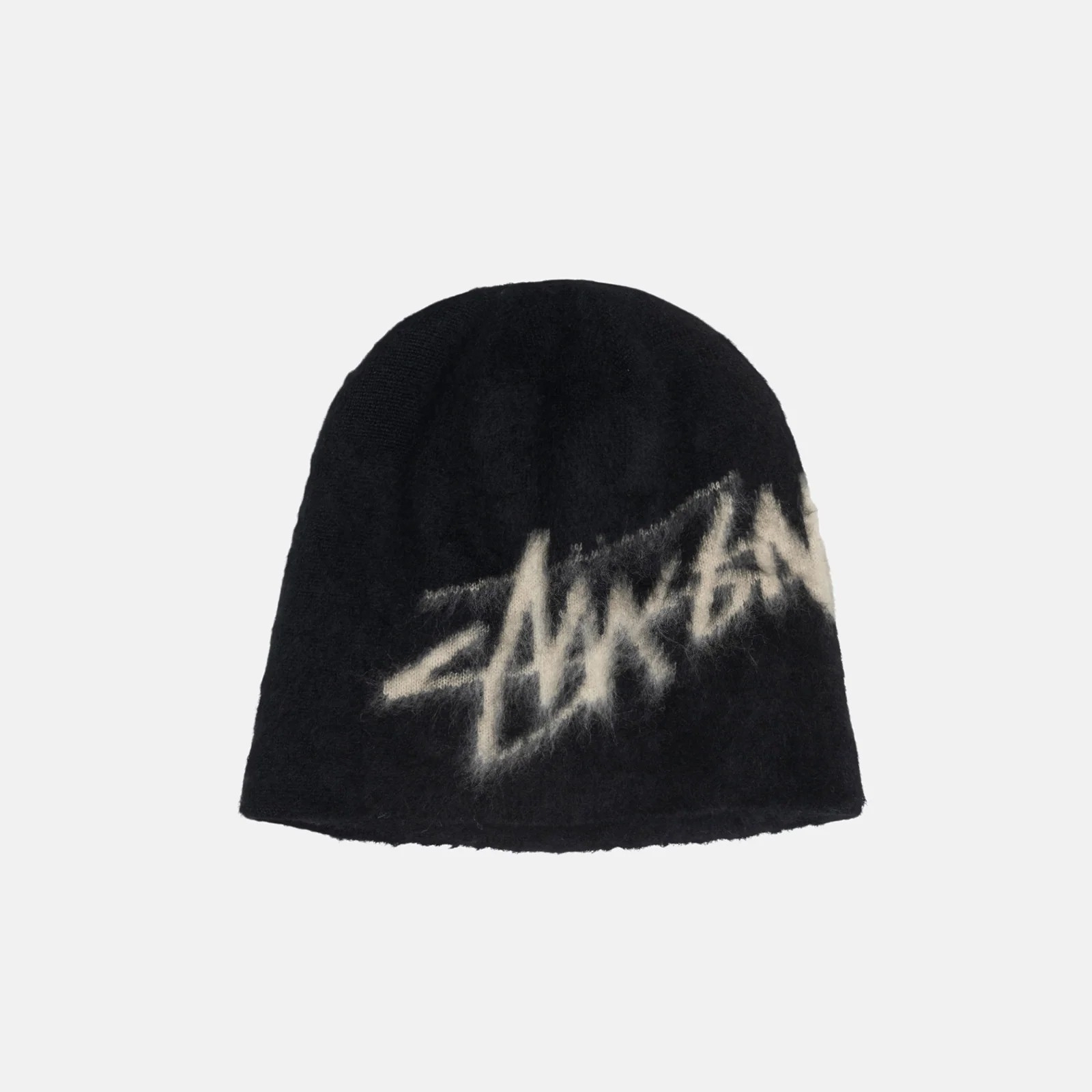 STUSSY SKULLCAP BRUSHED OUT STOCK 毛帽 冷帽 黑色