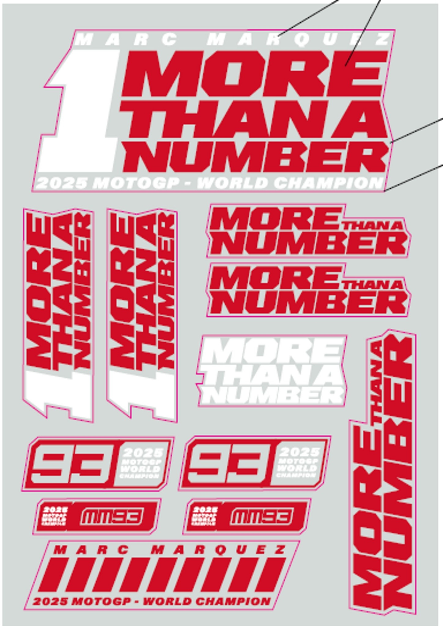 MotoGP MM93 2025 WORLD CHAMPION 貼紙組 MARC MARQUEZ STICKER 周邊