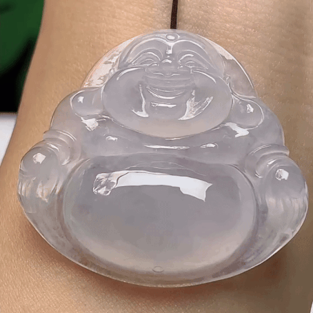 920320 翡翠冰種熒光佛公