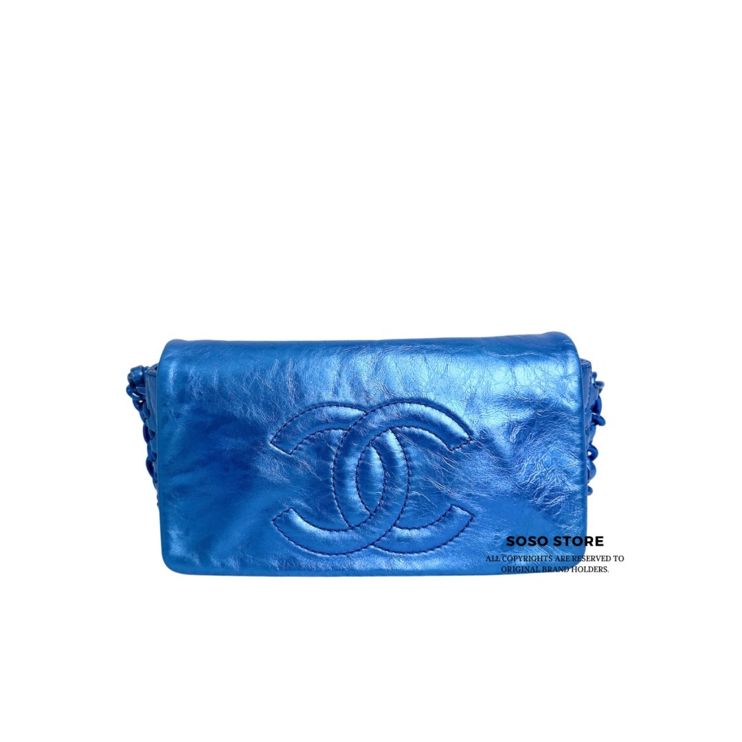 Chanel Flap Bag - Blue Metallic / Bhw