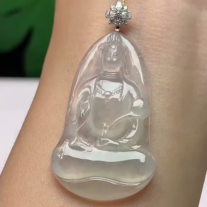 翡翠素衣觀音,天然翡翠A玉, 緬甸玉, Jade, Jadeite