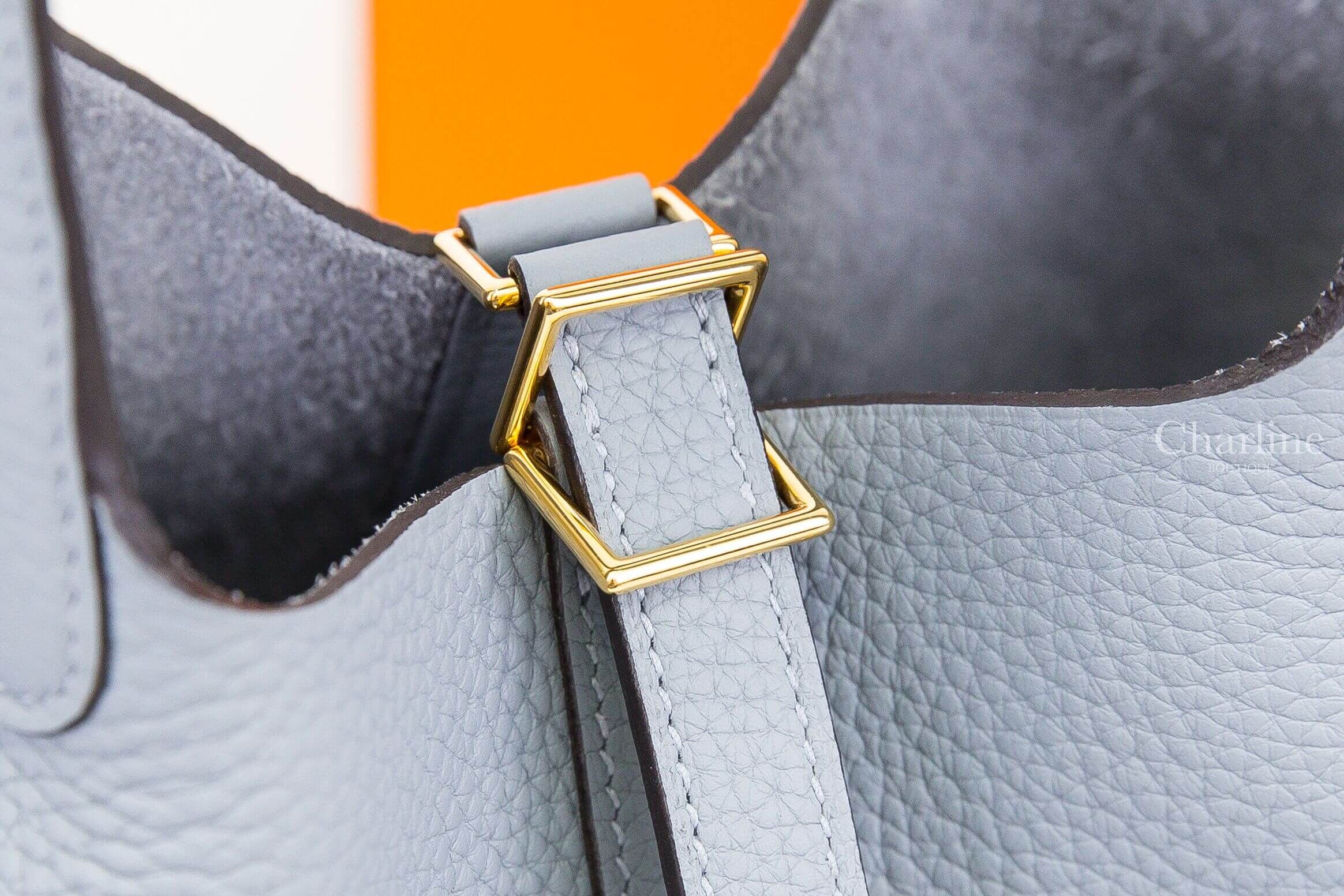 Hermès Picotin Lock 18cm P0 Gris Pantin Taurillon Clemence 木偶灰金釦小型提把水桶包