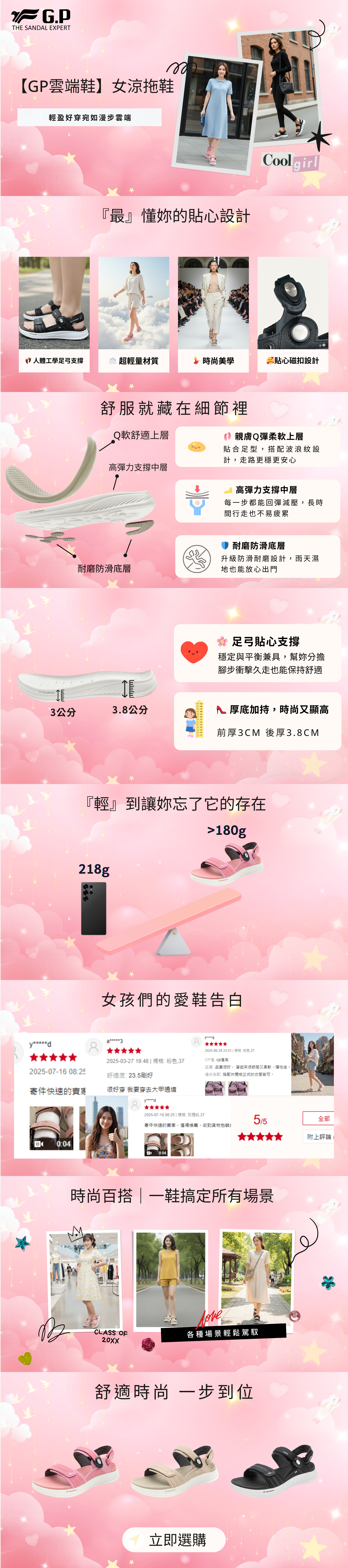 G5755W超輕量女涼鞋