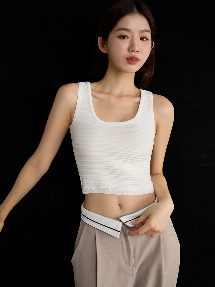 生日禮/特殊感立體壓紋圓領背心