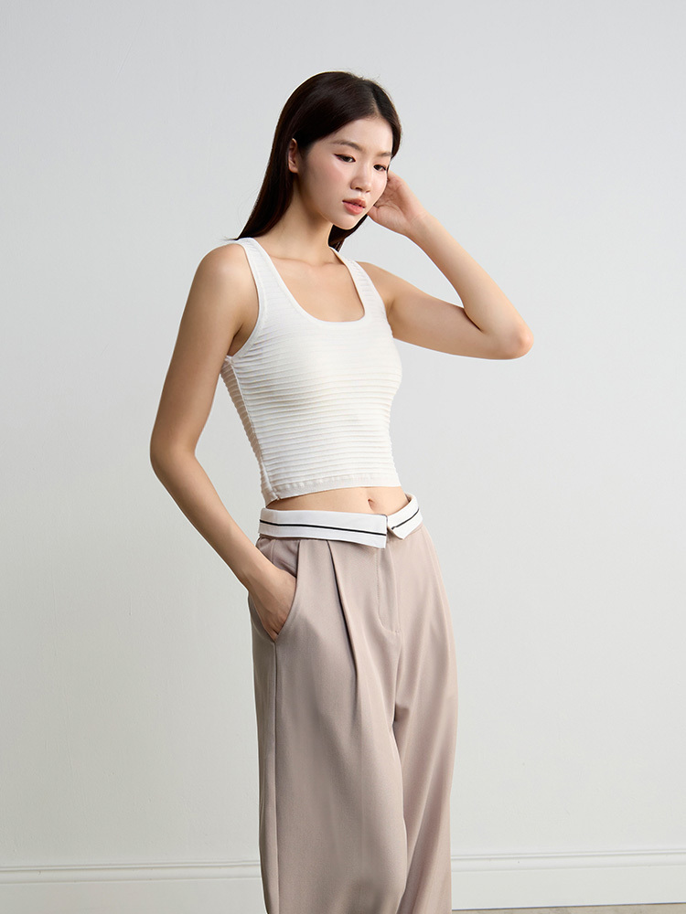 生日禮/特殊感立體壓紋圓領背心