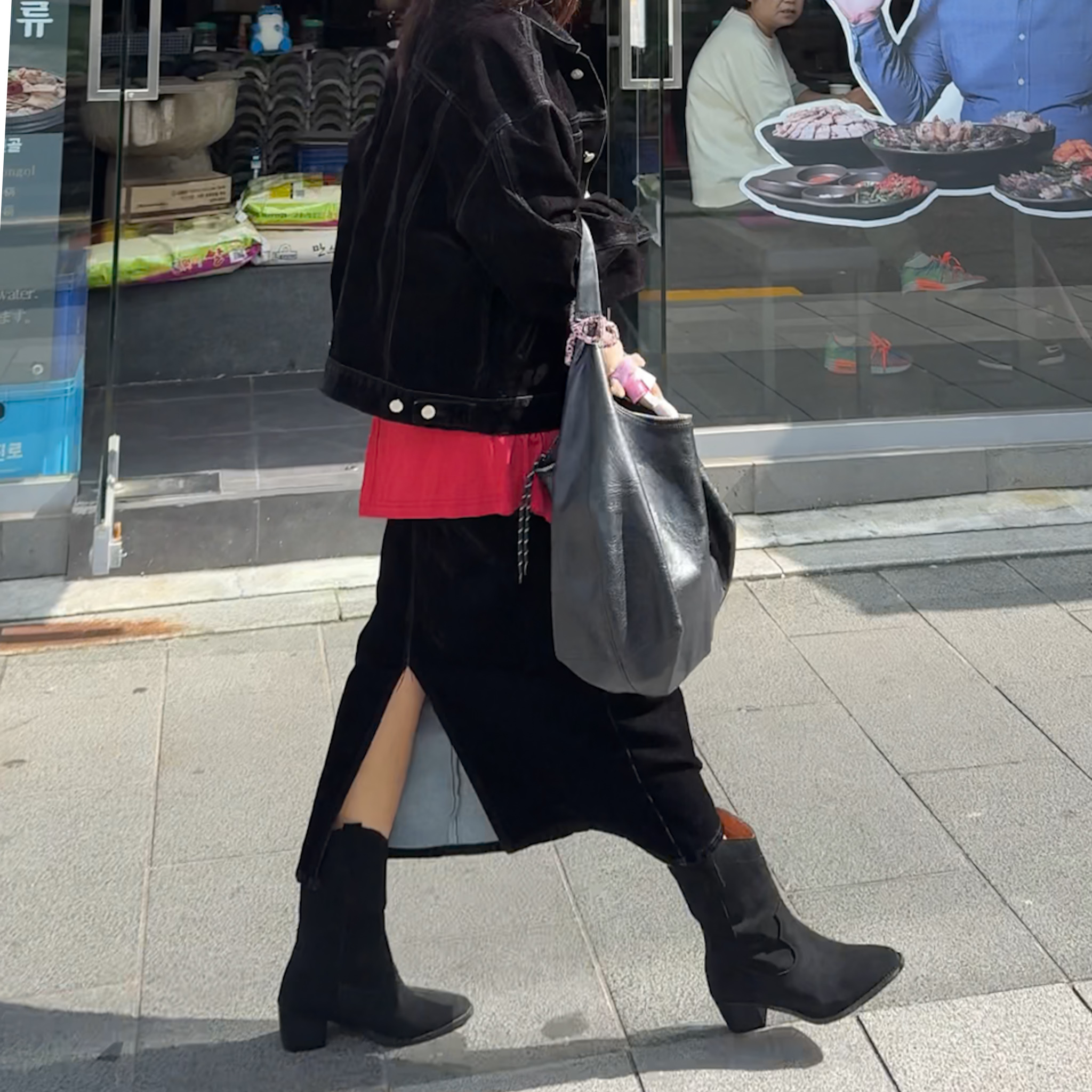 SP05秋冬推薦!Rayon100光澤直身裙(黑/SM)