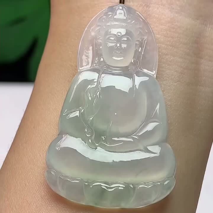 翡翠冰種素衣觀音,天然翡翠A玉, 緬甸玉, Jade, Jadeite