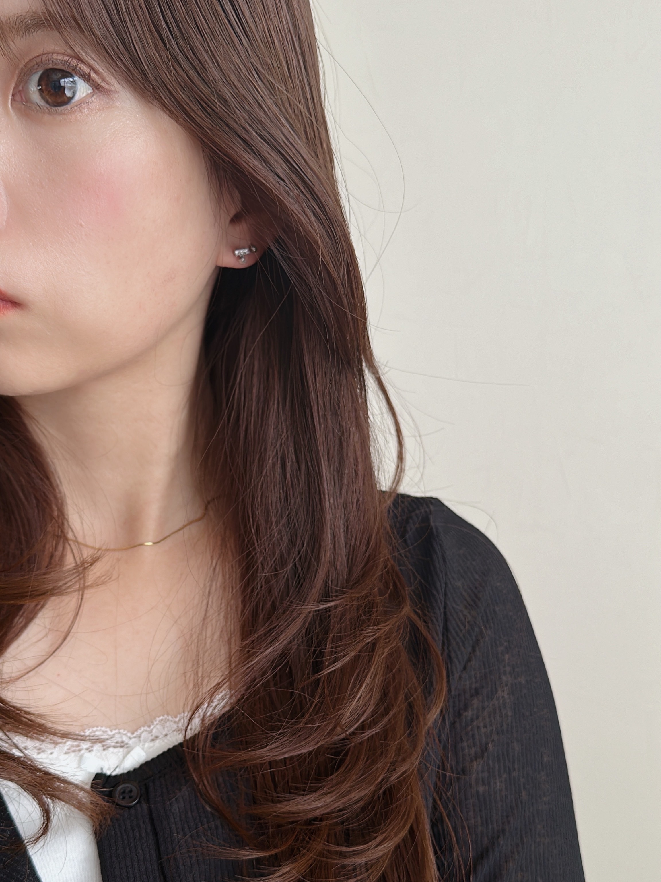 S925 dangling crystal pierce