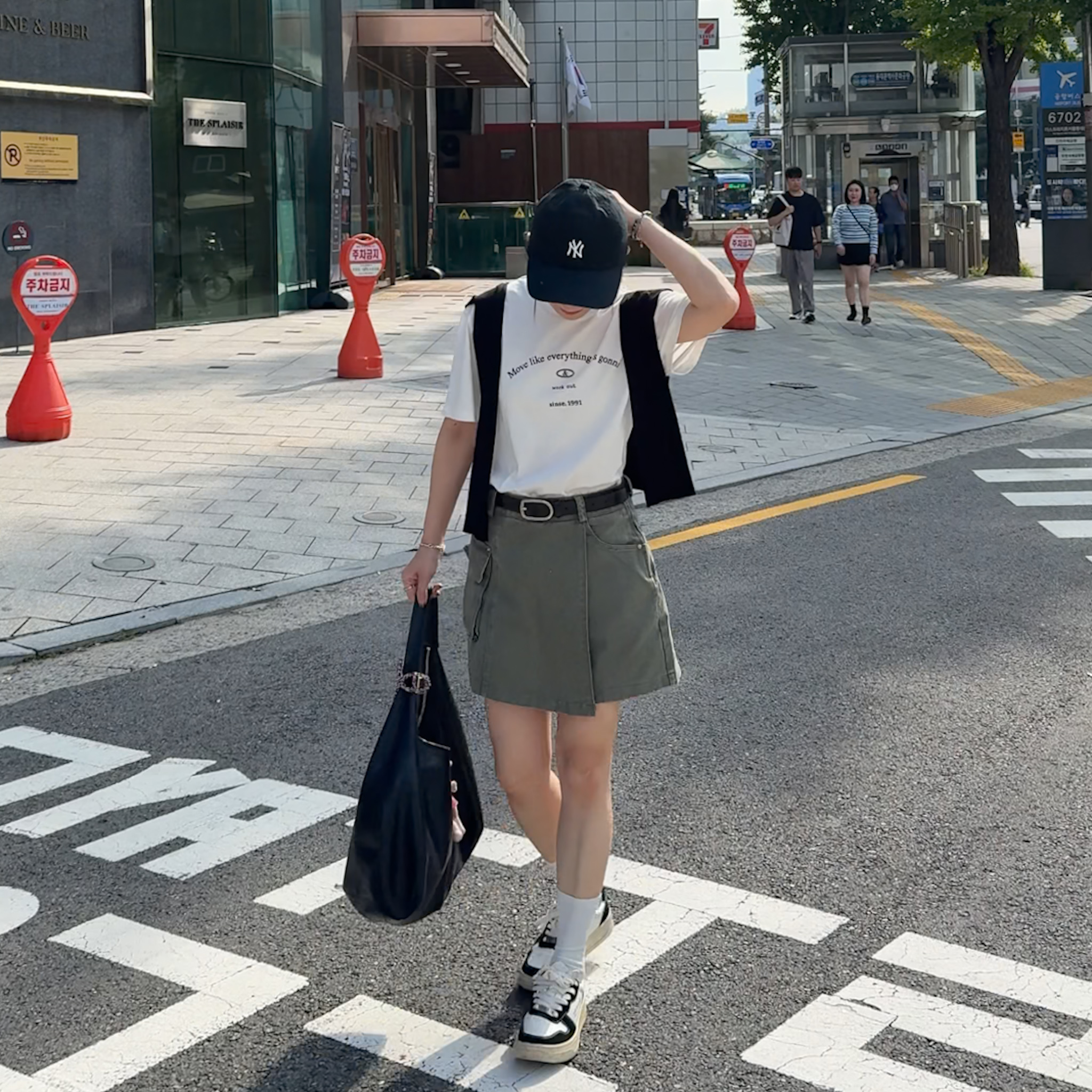 SP08假兩層修身水洗牛仔短褲裙(綠S/M)