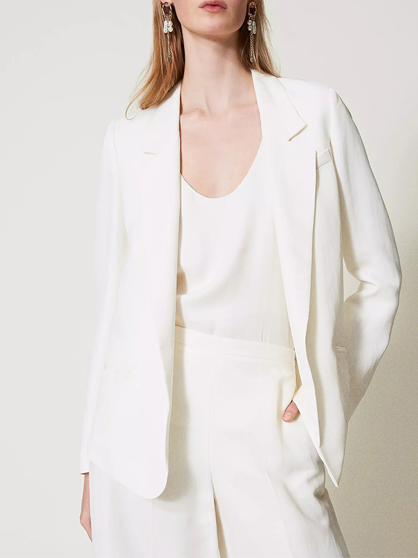 TWIN-SET 無釦西裝外套(米色)