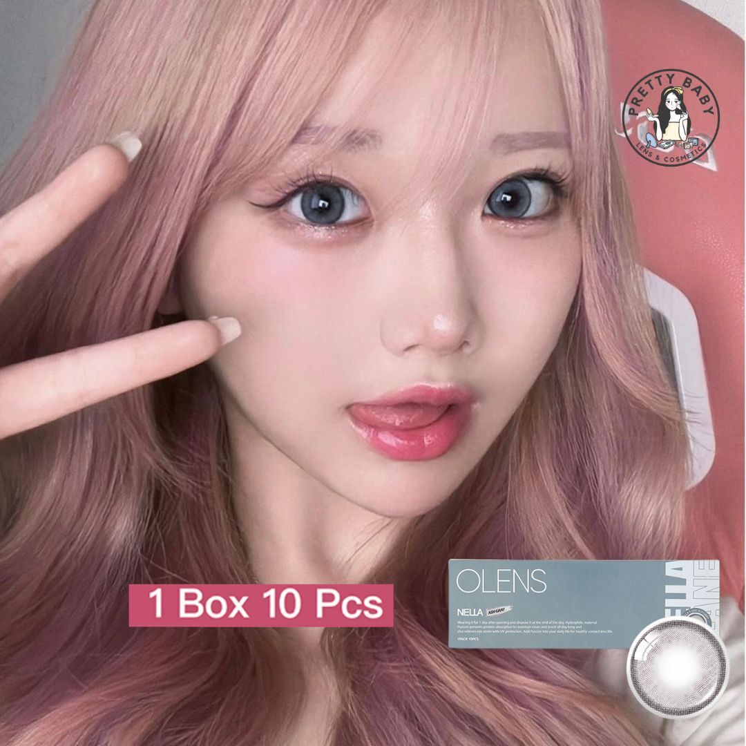 [透明盒散裝]OLENS Nella 1 Day Ash Gray 奈拉灰｜日拋彩妝隱形眼鏡｜每盒10片