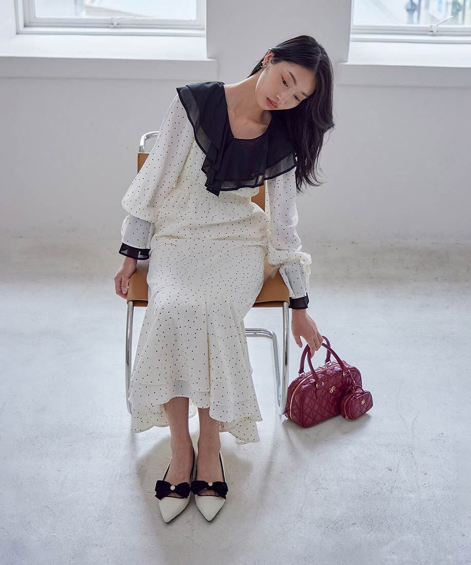 [預購] 折扣RANDA 絲絨蝴蝶結古典平底鞋