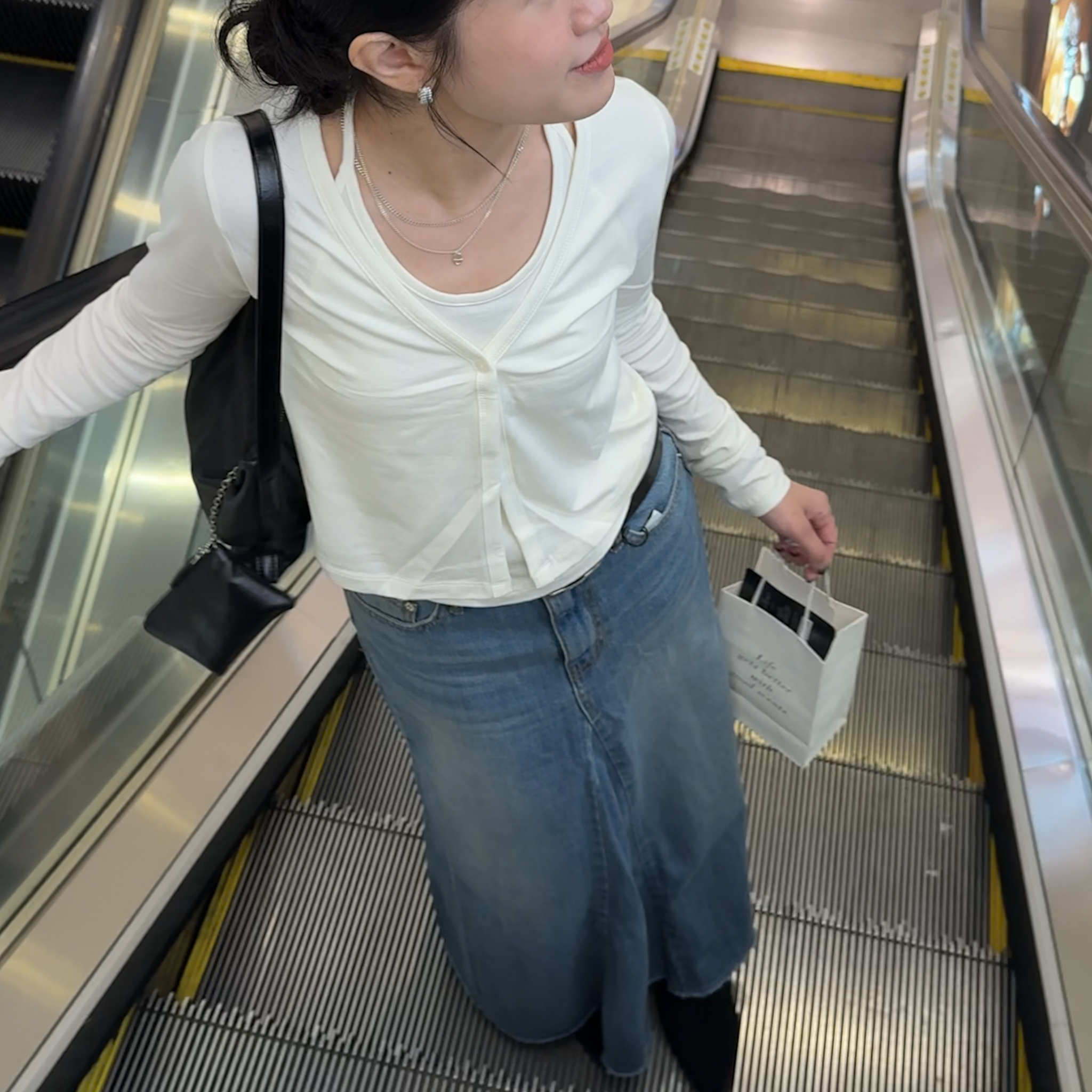 SP12MODAL假兩件設計小性感長袖(白/黑)