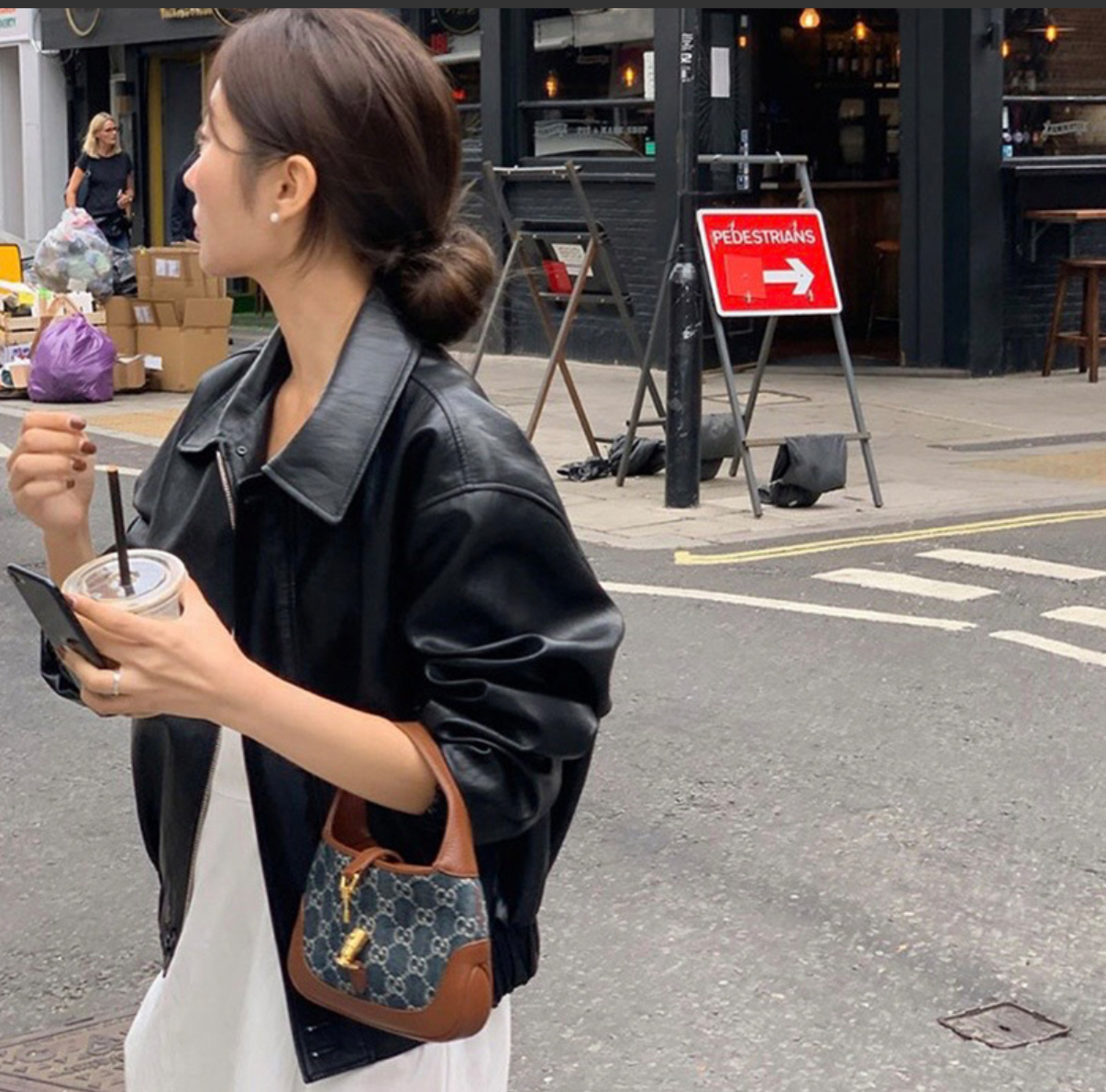 ᴷᴼᴿᴱᴬ 🇰🇷 BingBing光澤感隨性慵懶感皮革外套