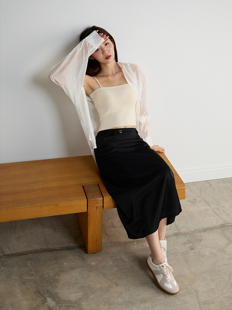 OH!HER 細肩帶平口短版針織背心