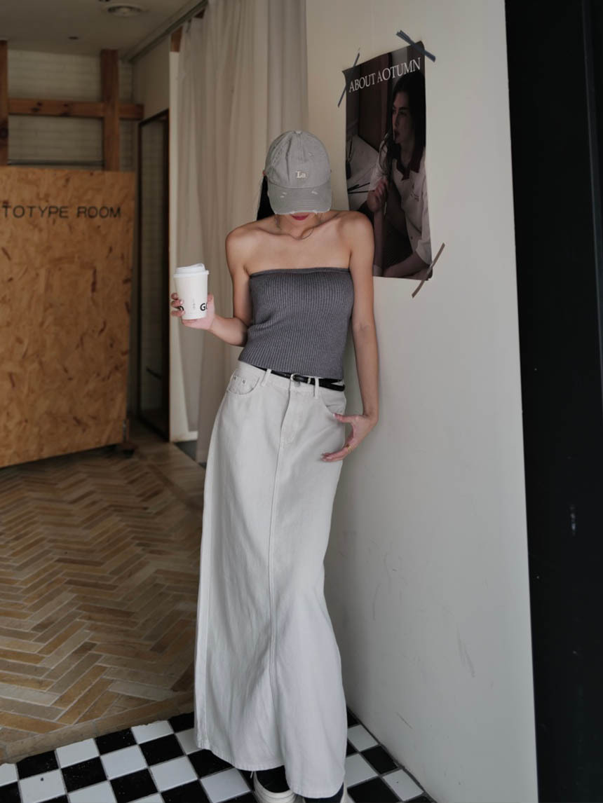 素面坑紋針織平口背心(附胸墊)*4色