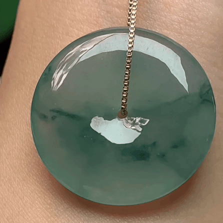 920327 翡翠冰種飄花平安扣 (29.3mm直徑)