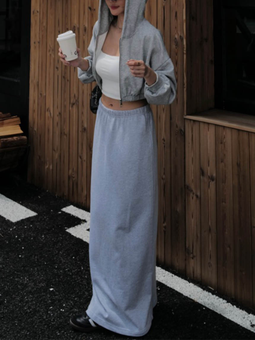 棉質彈力中長裙*2色