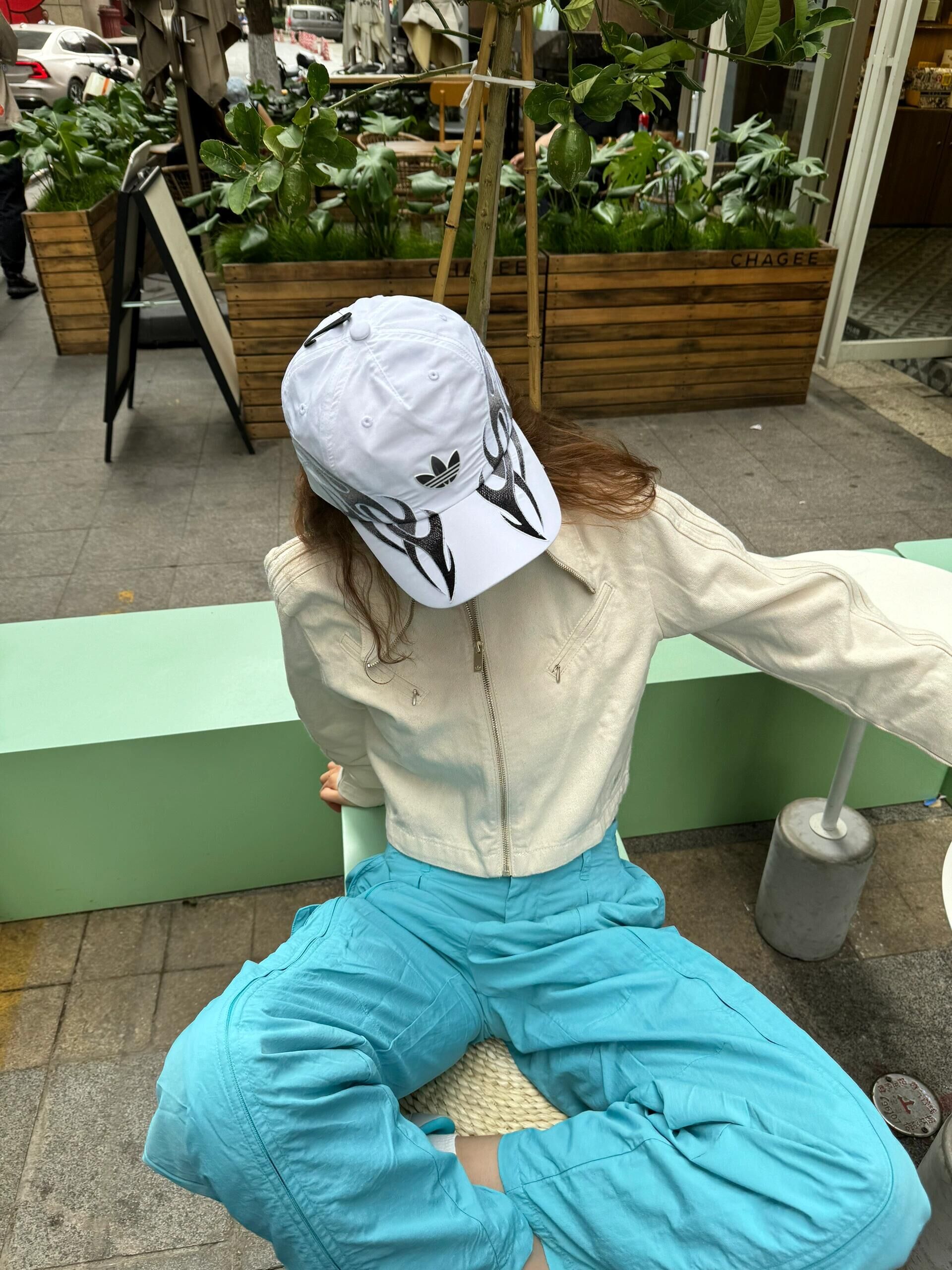 代購-adidas originals Logo 火焰 老帽  黑/白