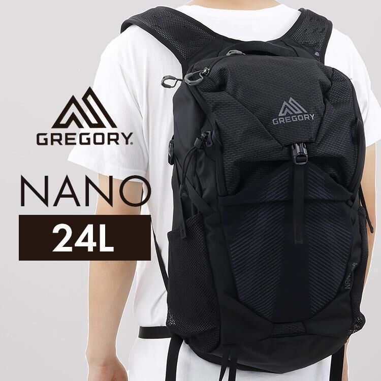 【預購】J0930902 Gregory  NANO 透氣雙肩背包 16L 18L 20L 24L 5400520217431 曜石黑色（4款尺碼）