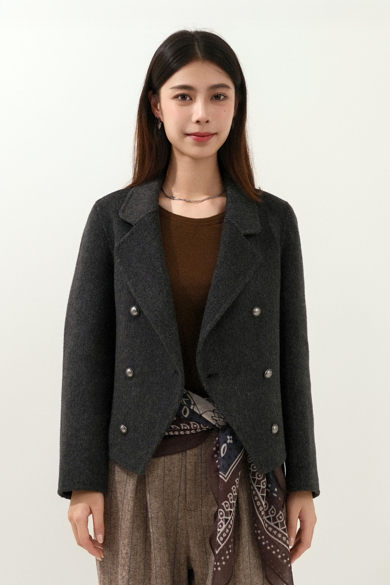 人字絨孖襟短褸 (預購產品）