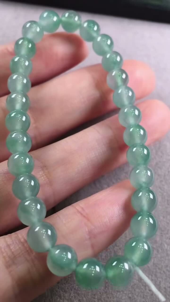 翡翠天空藍手串 (6.5mm直徑),天然翡翠A玉, 緬甸玉, Jade, Jadeite