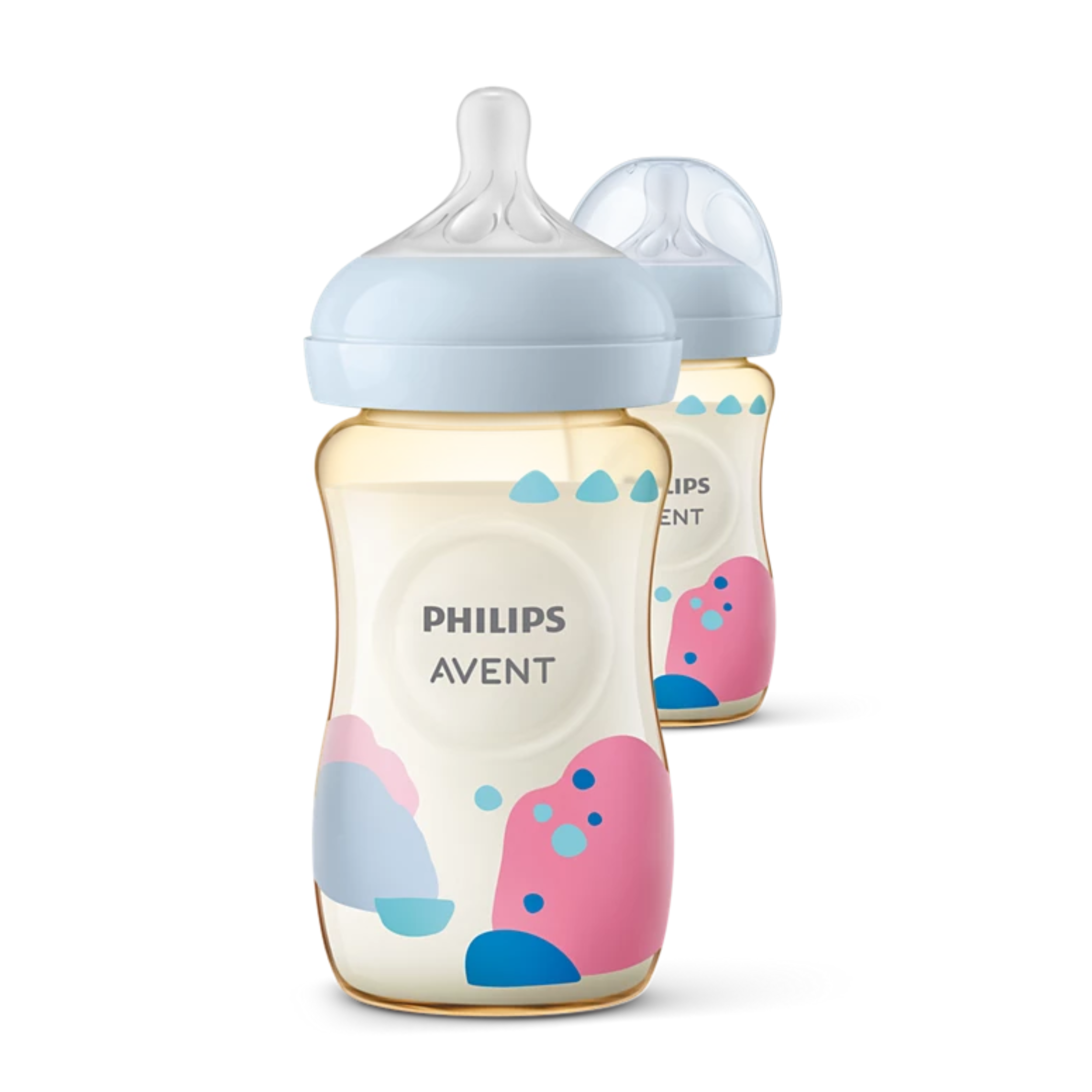 Philips Avent｜飛利浦新安怡自然吸吮PPSU奶瓶 奶嘴1月+(慢流量) 9oz/260ml x 2支 優惠促銷組 +手柄