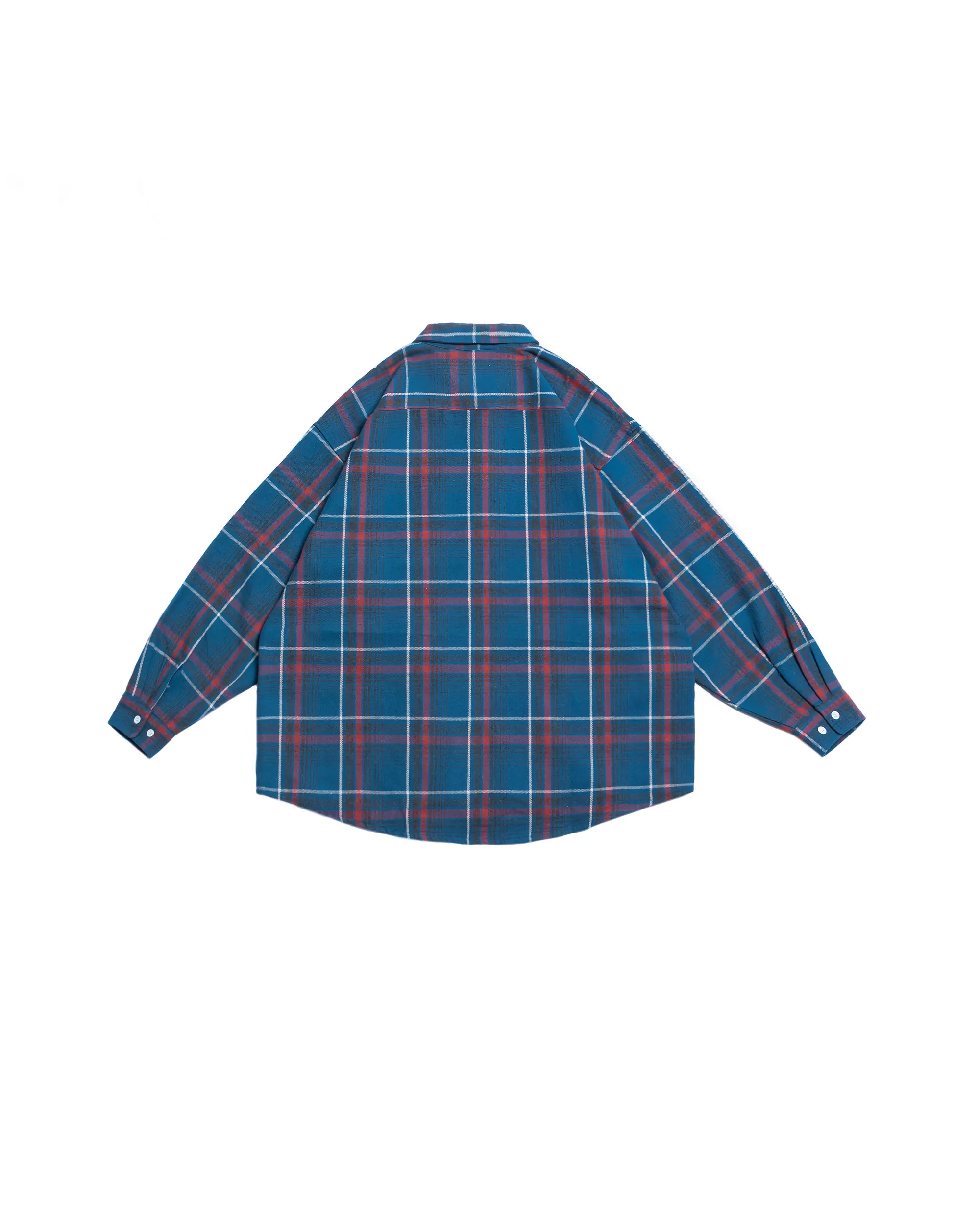 PERSEVERE RELAXED-FIT L/S SHIRT - BLUE & RED & WHITE CHECK