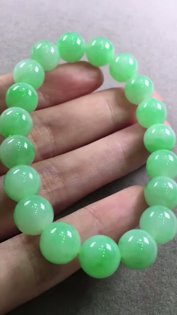 翡翠飄綠手串 (10.1mm直徑),天然翡翠A玉, 緬甸玉, Jade, Jadeite