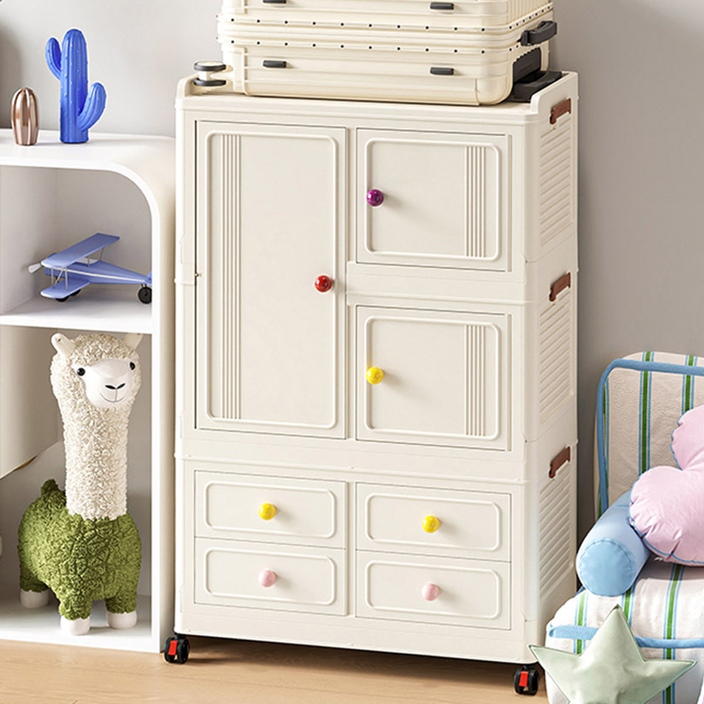 【AOTTO】70面寬多開門兒童折疊收納衣櫃(AT-207)