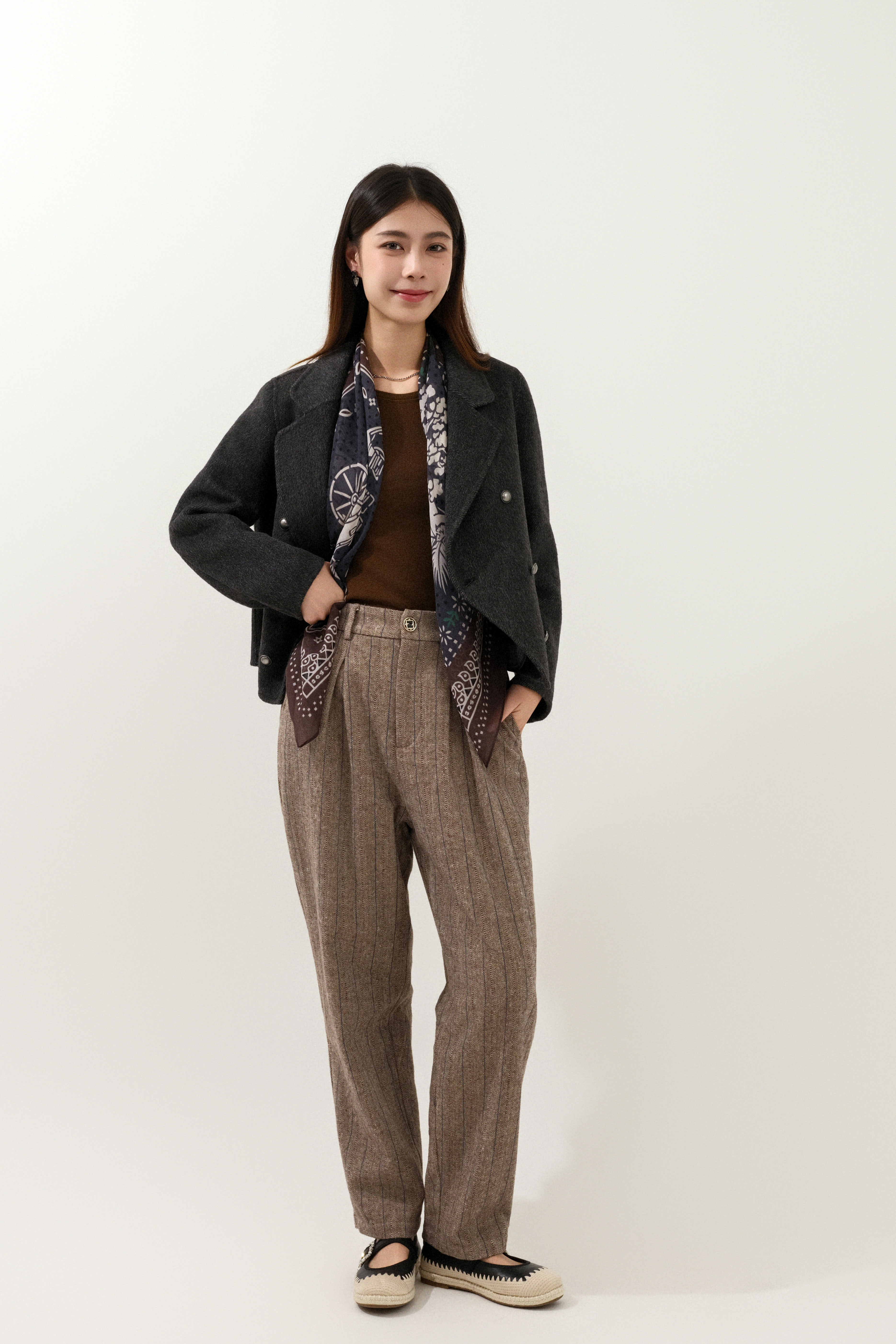 幼直間人字絨西褲（預購產品）