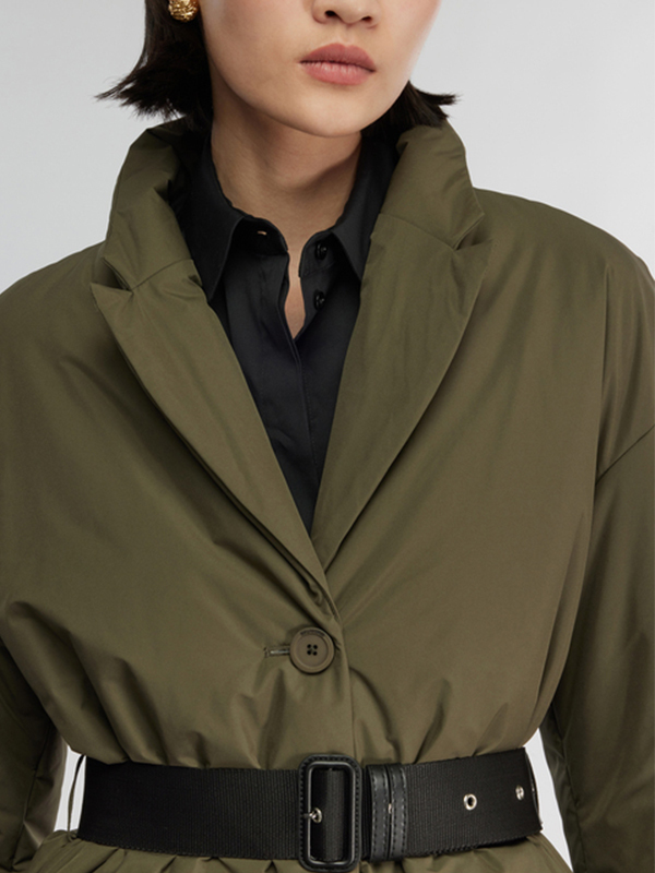 Semicouture 鋪棉腰帶外套(綠)