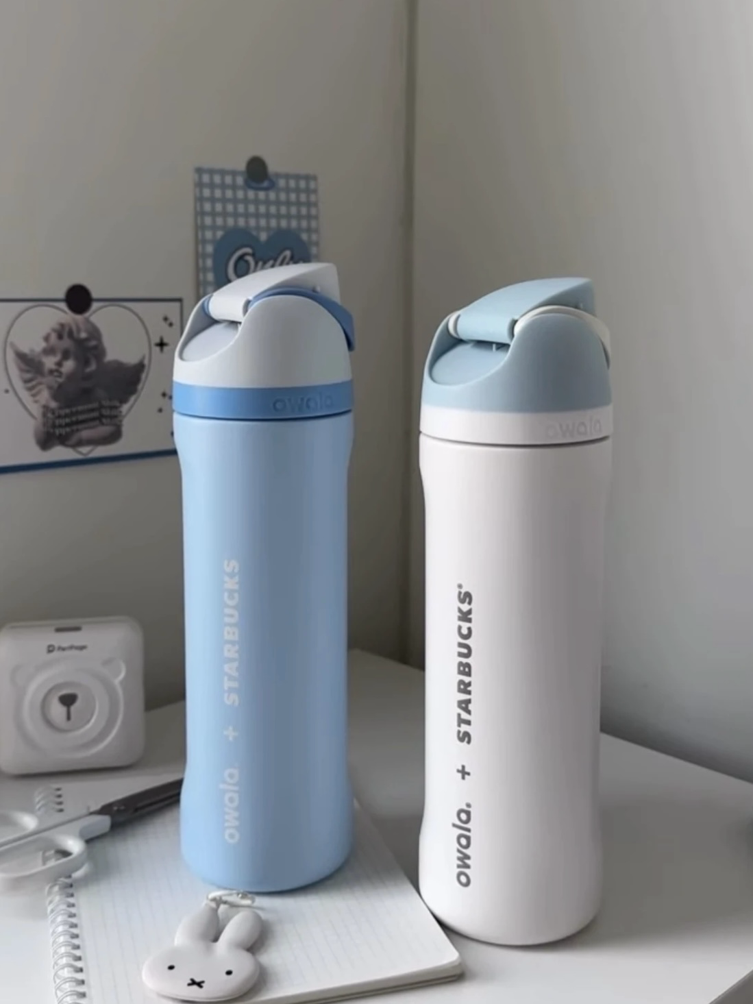 🇰🇷Starbucks X owala 聯名限定 水壺 保溫杯 水杯 白色 藍色 不鏽鋼