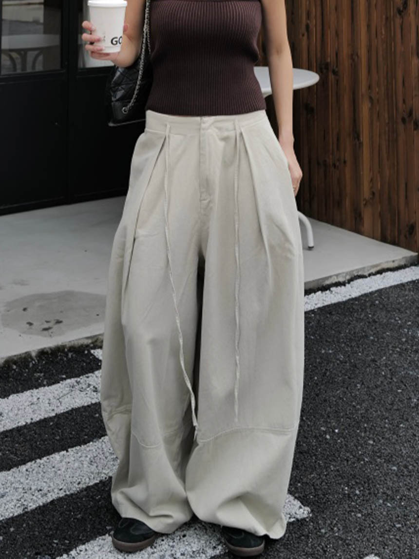 高磅個性抽繩寬褲*3色