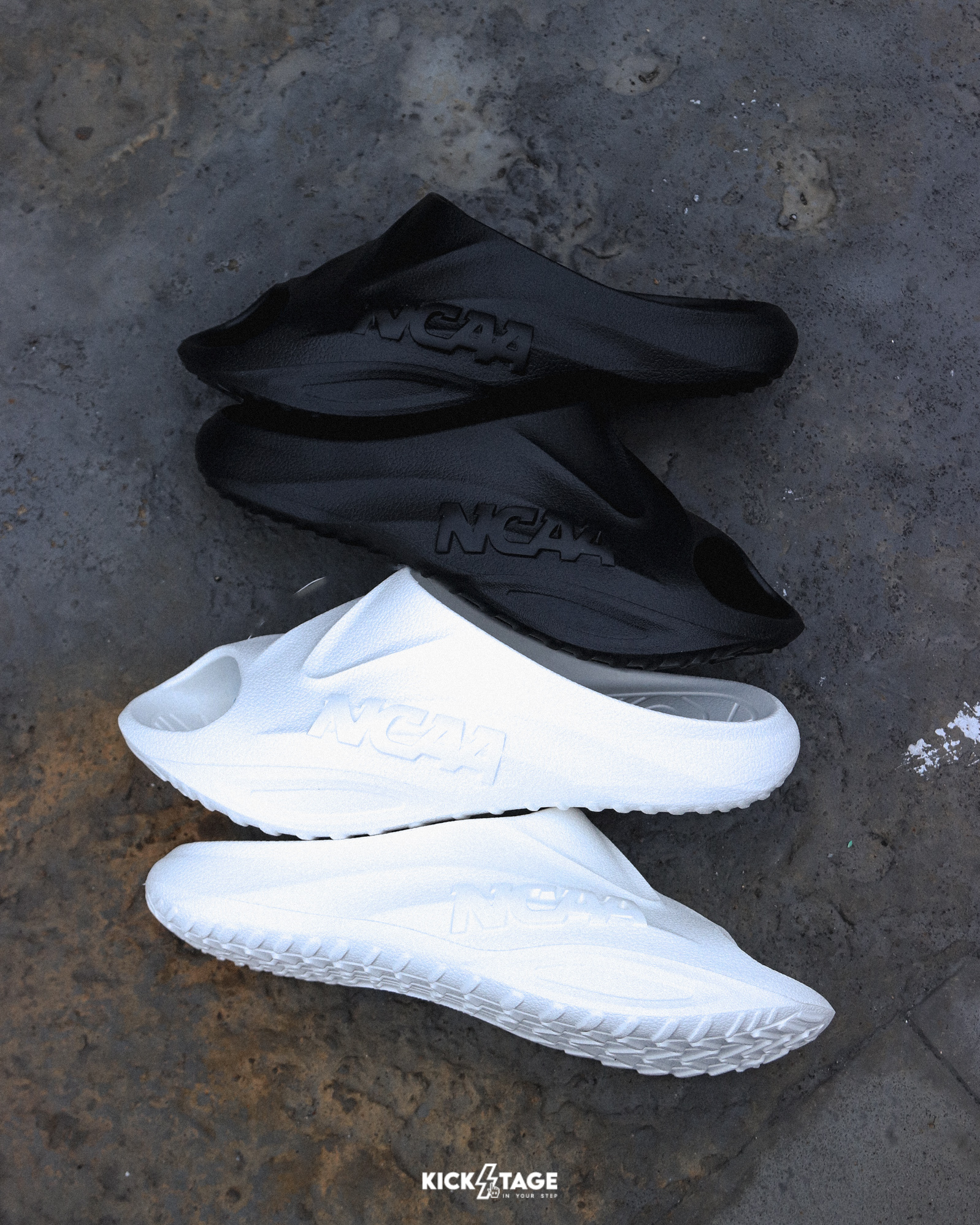 男女鞋 NCAA RECOVERY SLIPPERS 黑 白 防水 快乾 厚底 恢復拖鞋 休閒 戶外 拖鞋【74511621】