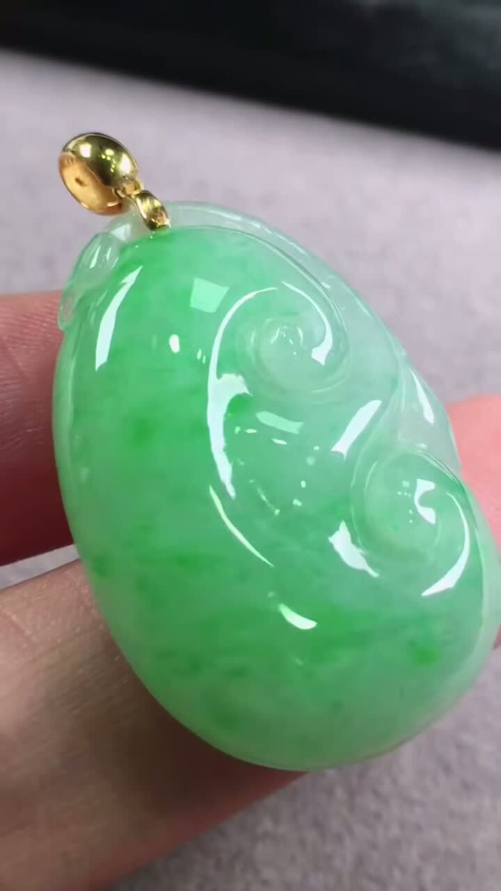 翡翠如意,天然翡翠A玉, 緬甸玉, Jade, Jadeite