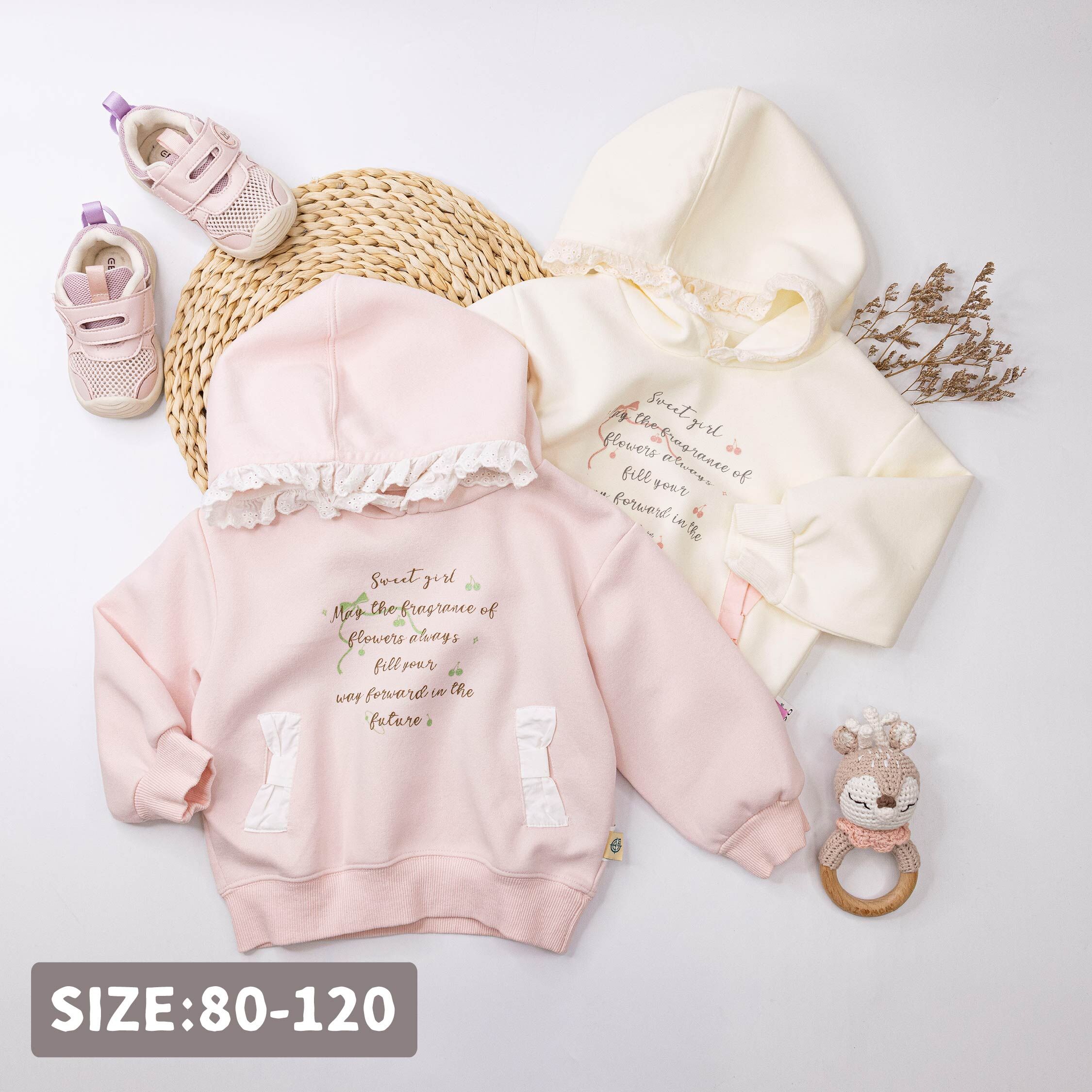 【H55160】氣質蝴蝶結荷葉連帽上衣/帽T＊二色