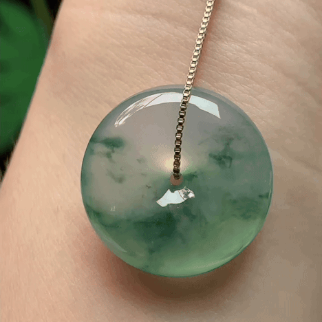 920339 翡翠冰種飄花平安扣 (24mm直徑)